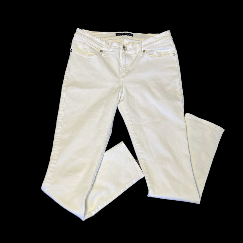 Rock & Republic White MidRise Skinny Ankle Jeans Size 8